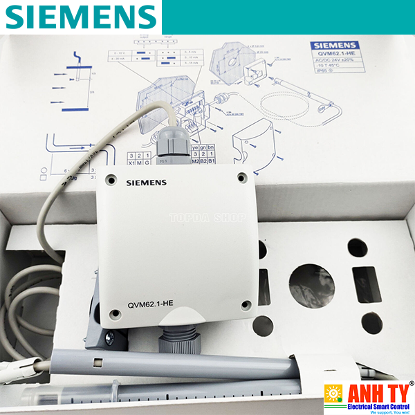 Cảm biến tốc độ gió không khí ống dẫn Siemens QVM62.1-HE