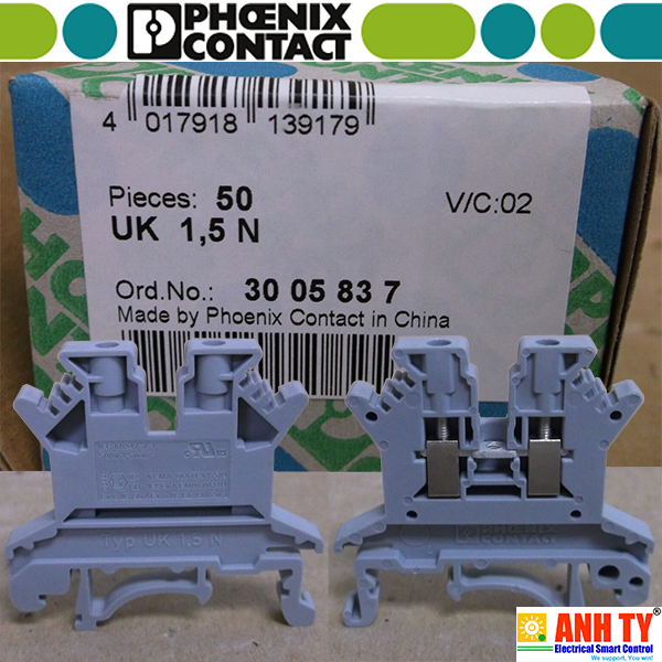 Cầu đấu điện 1.5mm2 17.5A 500V Phoenix Contact UK 1,5 N - 3005837