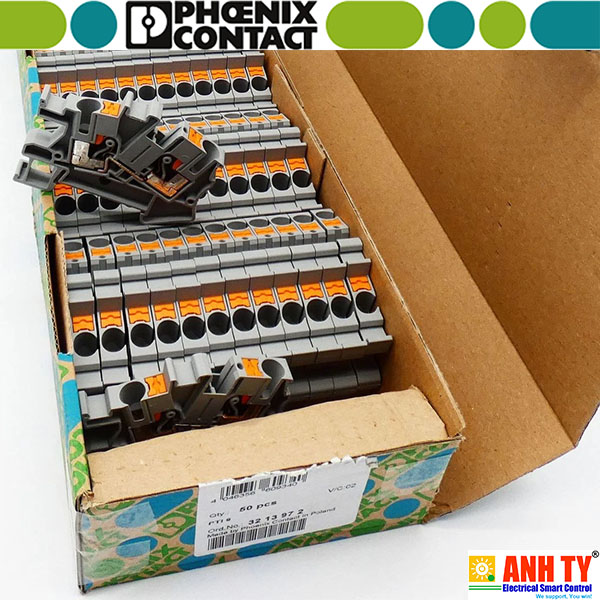 Cầu nối điện Phoenix Contact PTI 6 - 3213972 | 6mm2 800V 41A Installation Push-in Xám