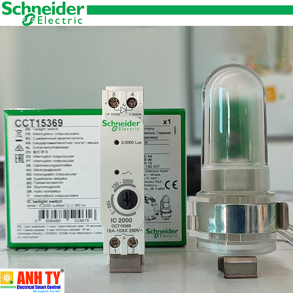 Công tắc điều khiển cảm biến ánh sáng khi chạng vạng Schneider CCT15369 | Acti9 IC2000 outdoor (2 - 2000 lux)