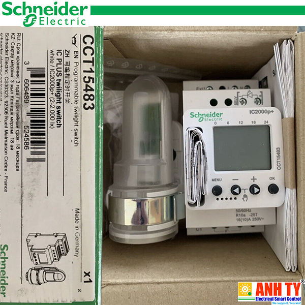 Công tắc điều khiển cảm biến ánh sáng khi chạng vạng Schneider CCT15483 | Acti9 IC2000p+ (2 - 2000 lux)