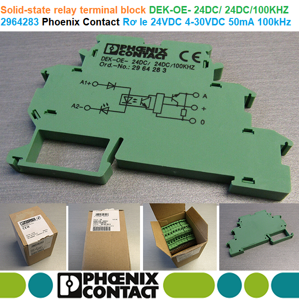 Phoenix Contact DEK-OE- 24DC/ 24DC/100KHZ - 2964283 Solid-state relay terminal block - Rơ le 24VDC 4-30VDC 50mA 100kHz