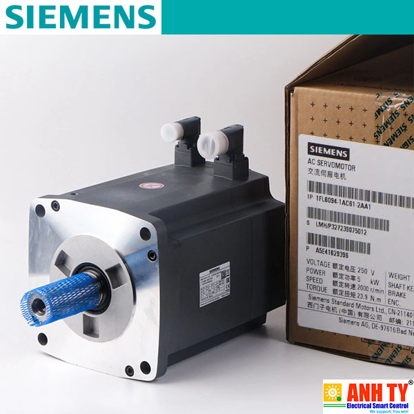 Động cơ Siemens 1FL6094-1AC61-2AA1 | 3AC 400V 5kW 2000rpm 30Nm 23.9Nm Shaft-90mm 2500incr/rev