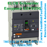 CB Bảo vệ quá tải, ngắn mạch, chống dòng rò ELCB Schneider - Easypact EZCV250 - EZCV250N3063 - TMD 63A 3P 3d 25kA 415V AC