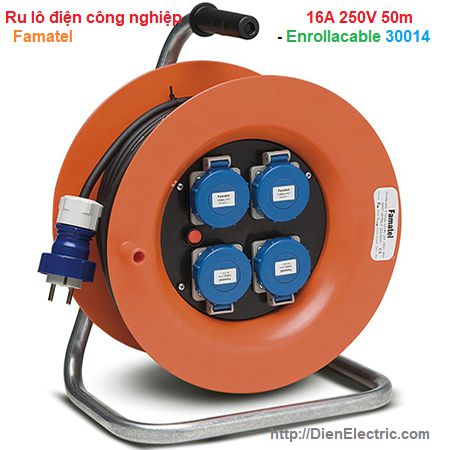 Rulo điện 2P 16A 250V 50m - Famatel - Cable reel systems 30014
