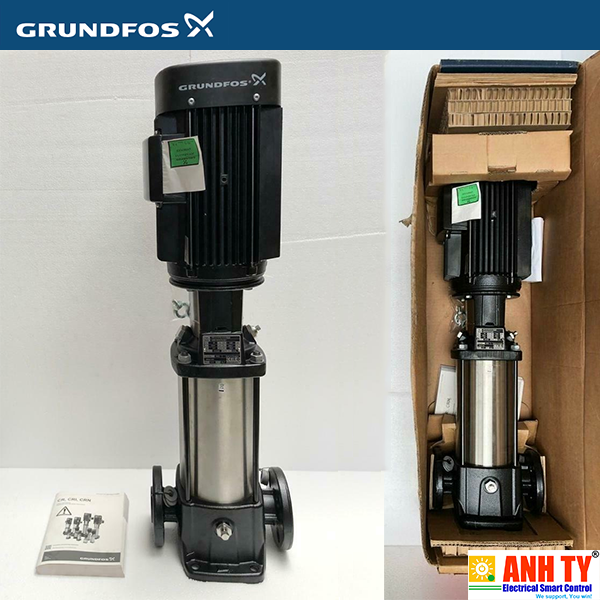 Grundfos CR 15-4 A-F-A-E-HQQE | Vertical multistage centrifugal pump -Bơm ly tâm đứng đa tầng 4KW 2900rpm 3AC 380V 50hz 17m3/h 44m