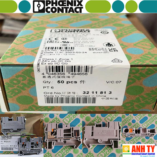 Cầu nối điện Phoenix Contact PT 6 - 3211813 | 6mm2 1000V 41A