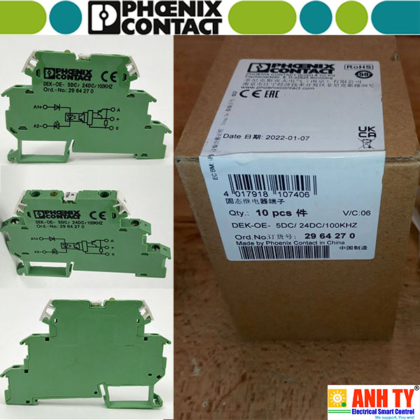 Relay bán dẫn SSR Phoenix Contact DEK-OE- 5DC/ 24DC/100KHZ - 2964270 Relay bán dẫn SSR Phoenix Contact DEK-OE- 5DC/ 24DC/100KHZ - 2964270