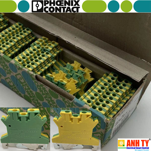 Cầu đấu tiếp địa Phoenix Contact USLKG 2,5 - 0441025 | 0.2-4mm2 PE-foot Screw M3 Gre-Yel
