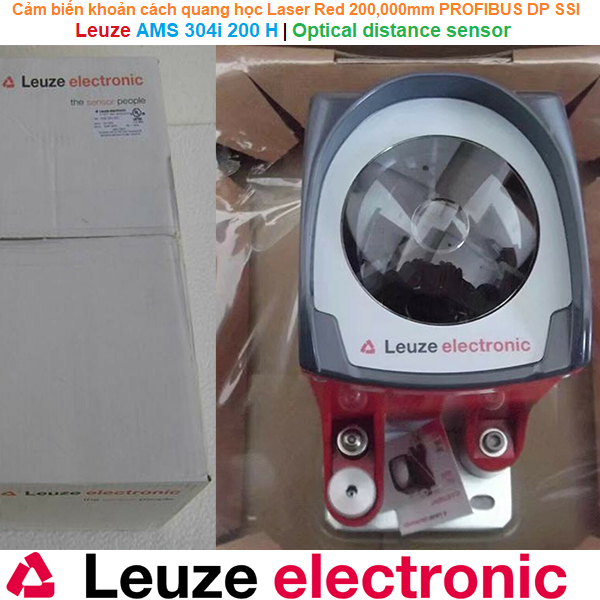 Leuze AMS 304i 200 H | Optical distance sensor -Cảm biến khoản cách quang học Laser Red 200-200,000mm 24VDC PROFIBUS DP SSI LCD