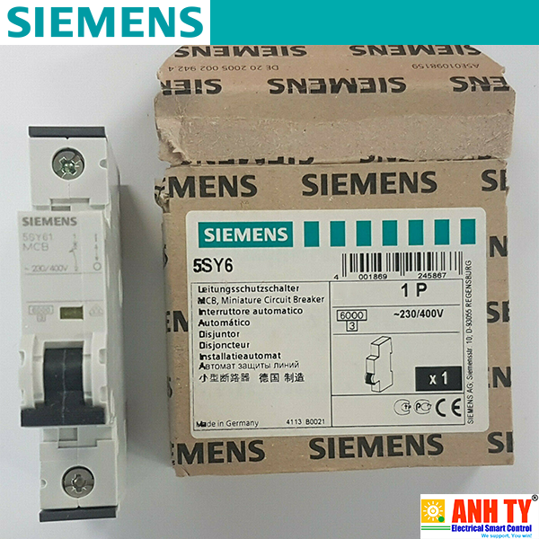 MCB 1P 63A 6kA C Siemens 5SY6163-7 | Miniature circuit breaker