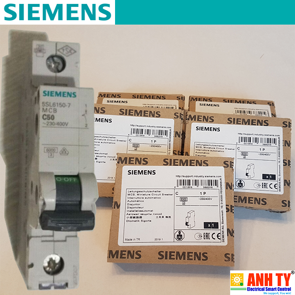 MCB 230/400V 1P 50A 6kA C Siemens 5SL6150-7