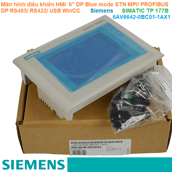Màn hình điều khiển HMI 6" DP Blue mode STN MPI/ PROFIBUS DP RS485/ RS422/ USB WinCC - Siemens - SIMATIC TP 177B 6AV6642-0BC01-1AX1