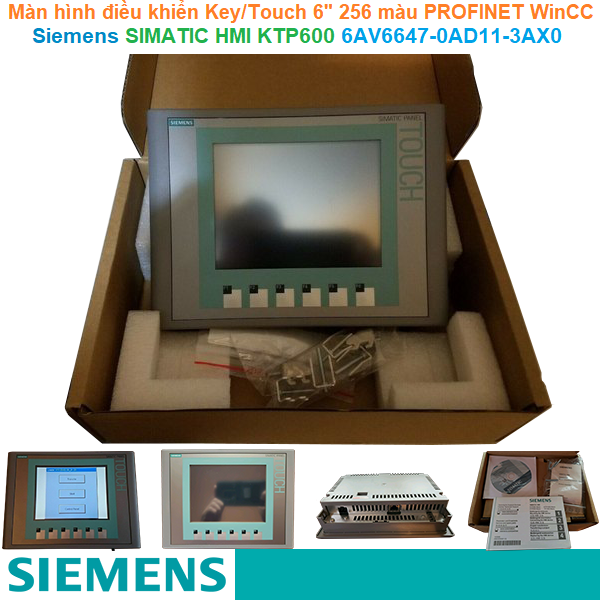 Màn hình điều khiển HMI Key/Touch 6" 256 màu PROFINET WinCC - Siemens - SIMATIC HMI KTP600 6AV6647-0AD11-3AX0