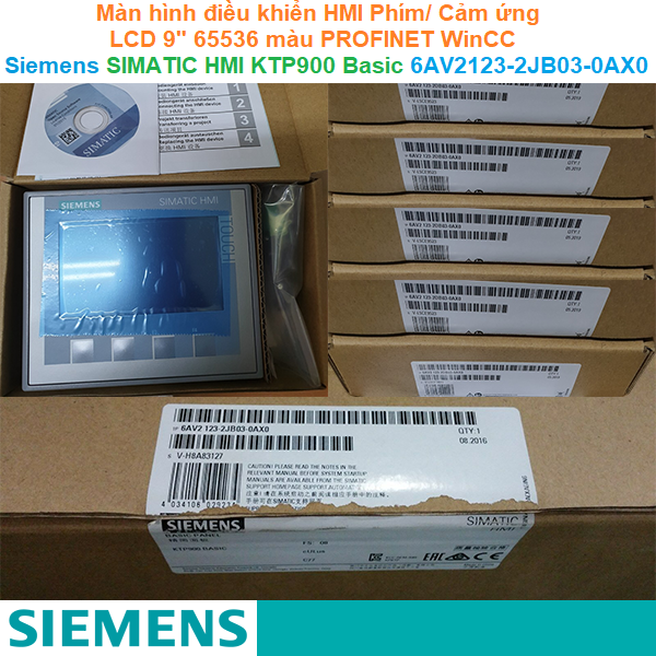 Màn hình điều khiển HMI Phím/ Cảm ứng LCD 9" 65536 màu PROFINET WinCC - Siemens - SIMATIC HMI KTP900 Basic 6AV2123-2JB03-0AX0