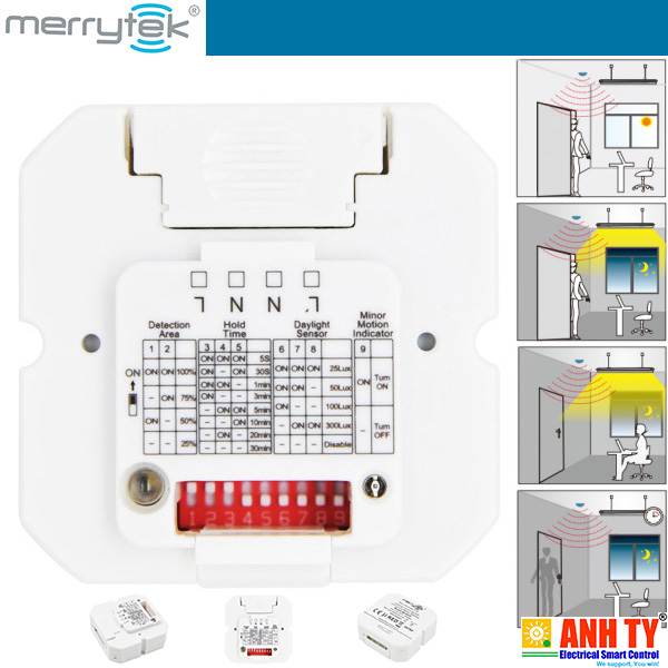Merrytek MC093S | Microwave motion sensor -Cảm biến chuyển động điểu khiển đèn trong nhà