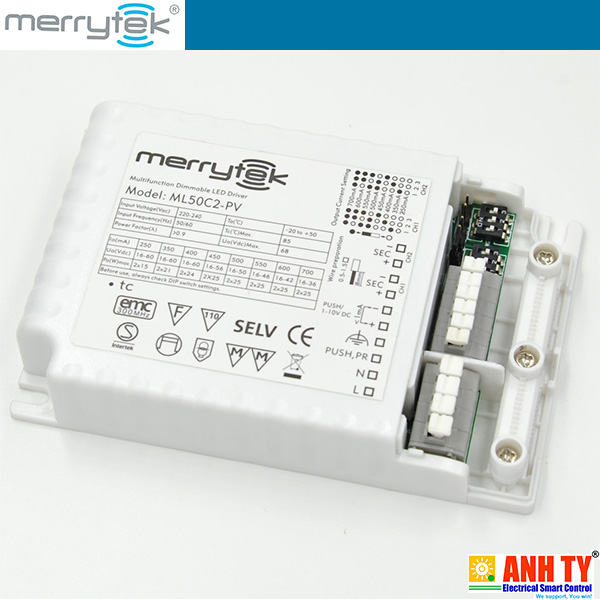 Merrytek ML50C2-PV | Multifunction Dimmable LED Driver -Trình điều khiển đèn LED 0-10V đa năng