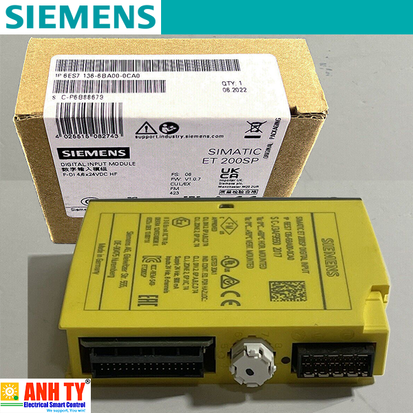 Mô-đun Electro ET-200SP F-DI 8x24VDC HF PL-E SIL3 Siemens 6ES7136-6BA00-0CA0
