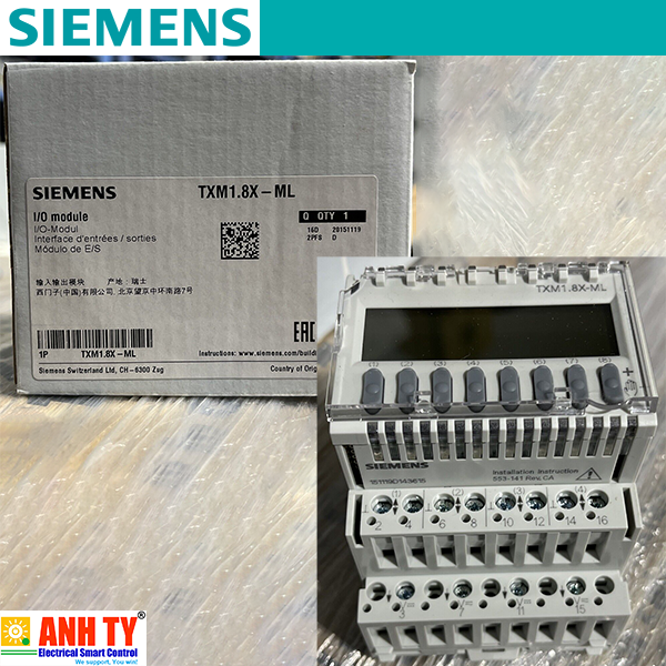 Mô-đun IO đa năng Ghi đè 8-cổng 4-20mA LCD Siemens TXM1.8X-ML