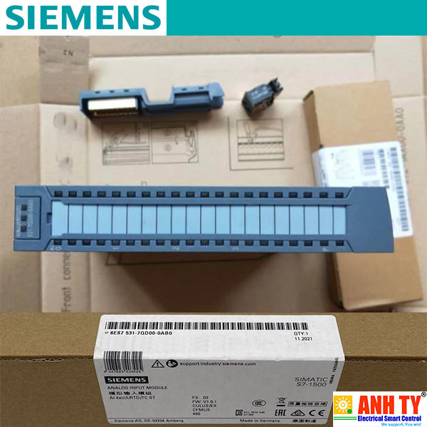 Mô-đun đầu vào analog Siemens 6ES7531-7QD00-0AB0 | S7-1500 Analog input module AI 4xU/I/RTD/TC ST