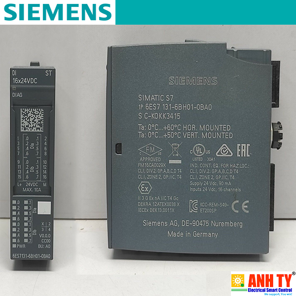 Mô-đun đầu vào kỹ thuật số Siemens 6ES7131-6BH01-0BA0 | ET 200SP Digital input module DI 16x24VDC