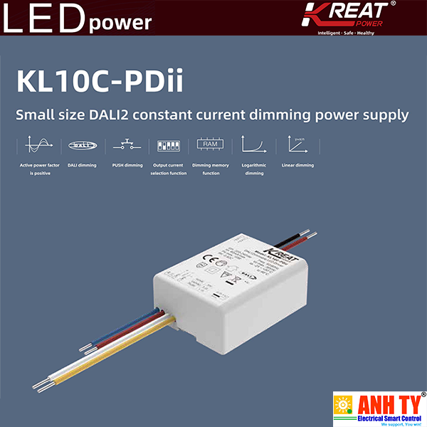 Nguồn LED driver 220-240VAC 200-500mA 3-28V DALI2 KREAT KL10C-PDii