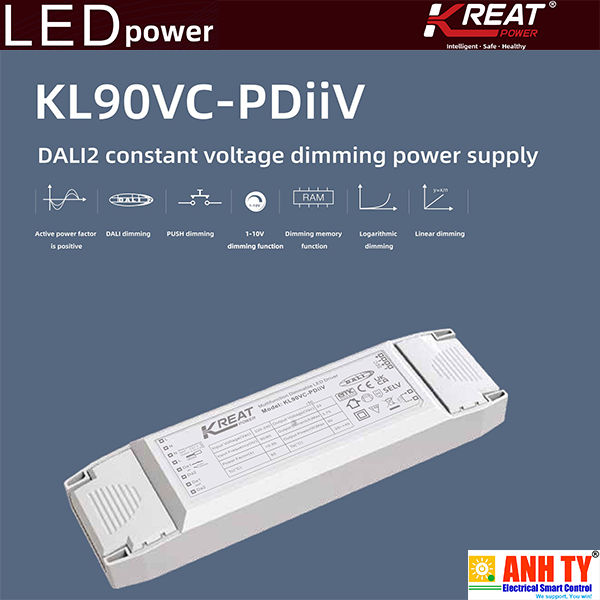 Nguồn driver LED 220-240VAC 12VDC 90W KREAT KL90VC-PDiiV