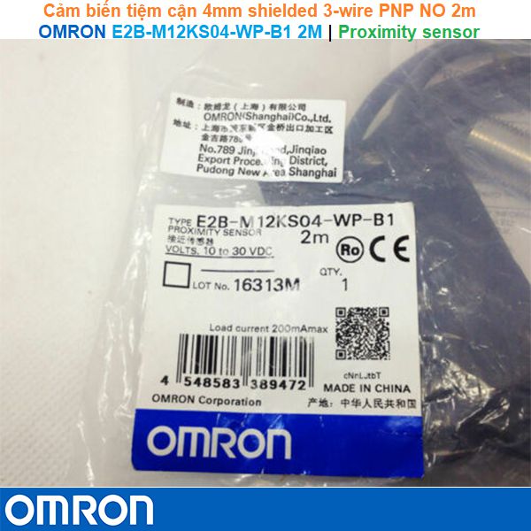 OMRON E2B-M12KS04-WP-B1 2M | Proximity sensor -Cảm biến tiệm cận 4mm shielded 3-wire PNP NO 2m