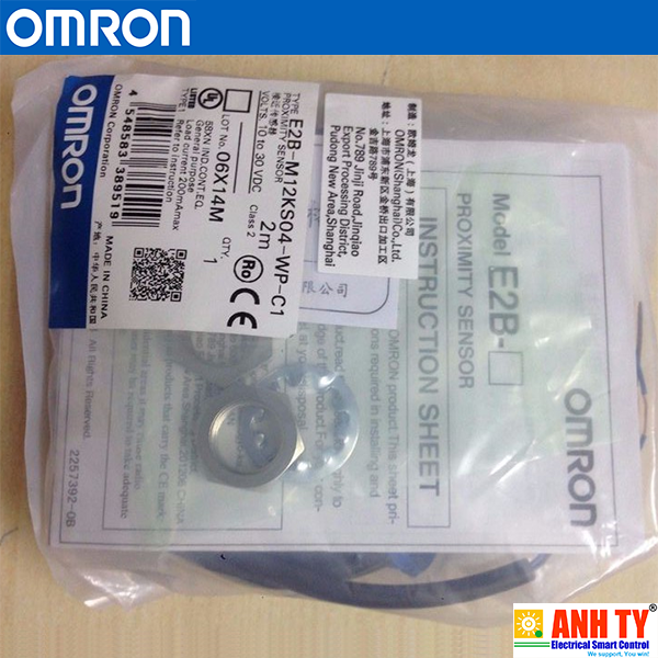 Omron E2B-M12KS04-WP-C1 2M | Inductive proximity sensor -Cảm biến tiệm cận cảm ứng LITE M12 4mm DC 3-wire NPN NO Cáp 2m