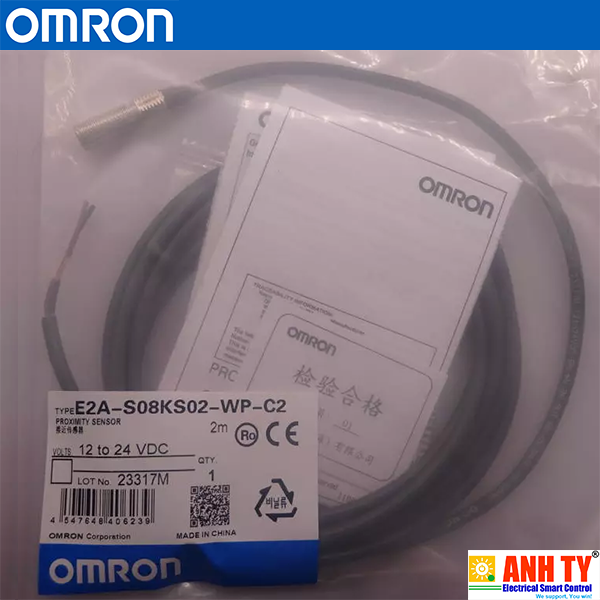Omron E2B-M12KS04-WP-C2 2M | Inductive proximity sensor -Cảm biến tiệm cận cảm ứng LITE M12 4mm DC 3-wire NPN NC Cáp 2m