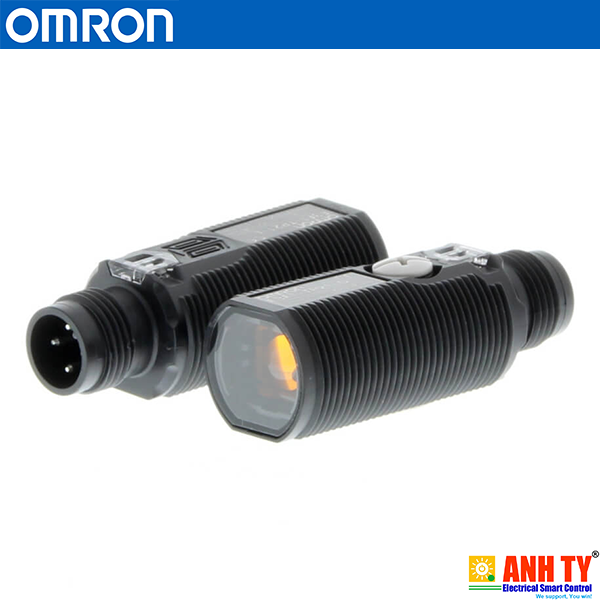 Omron E3F1-TN21 | Through-beam photoelectric sensor -Cảm biến quang thu-phat M18 LED đỏ 15m NPN Light-ON/Dark-ON Đầu nối M12