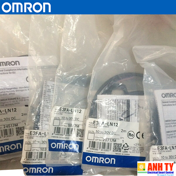 Omron E3FA-LN12 2M | Background suppression photoelectric sensor -Cảm biến quang phản xạ triệt nền M18 LED đỏ 200mm NPN Light-ON/Dark-ON Cáp 2m