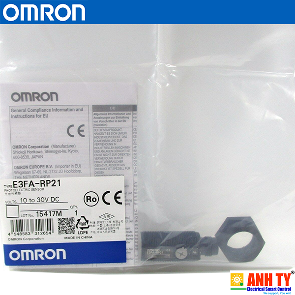 Omron E3FA-RP21 | Retro-reflective photoelectric sensor -Cảm biến quang phản xạ hồi quy M18  LED đỏ 4m PNP Light-ON/Dark-ON Đầu nối M12