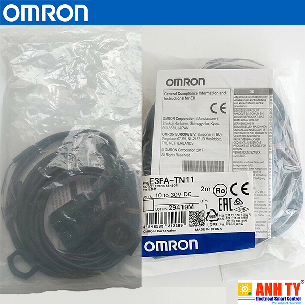 Omron E3FA-TN11 2M | Through-beam photoelectric sensor -Cảm biến quang thu-phát M18  LED đỏ 20m NPN Light-ON/Dark-ON Cáp 2m