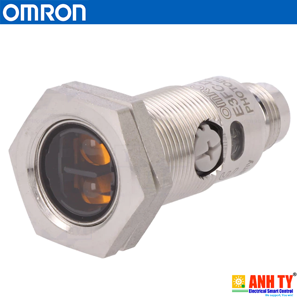 Omron E3FC-DN12 2M | Diffuse photoelectric sensor -Cảm biến quang khuếch tán M18 Vỏ thép LED đỏ 300mm NPN Light-ON/Dark-ON Cáp 2m