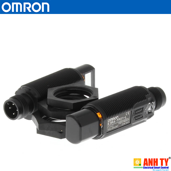 Omron E3RA-TP21 | Through-beam photoelectric sensor -Cảm biến quang thu-phát M18 Xuyên tâm LED đỏ 15m PNP Light-ON/Dark-ON Đầu nối M12