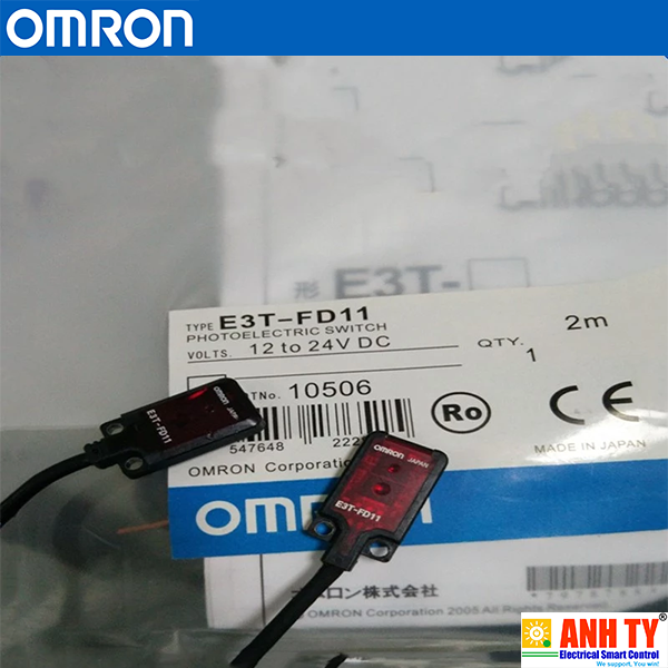 Omron E3T-FD11 2M | Diffuse photoelectric sensor -Cảm biến quang khuếch tán Dẹp 30mm DC 3-wire NPN Light-on Cáp nối 2m
