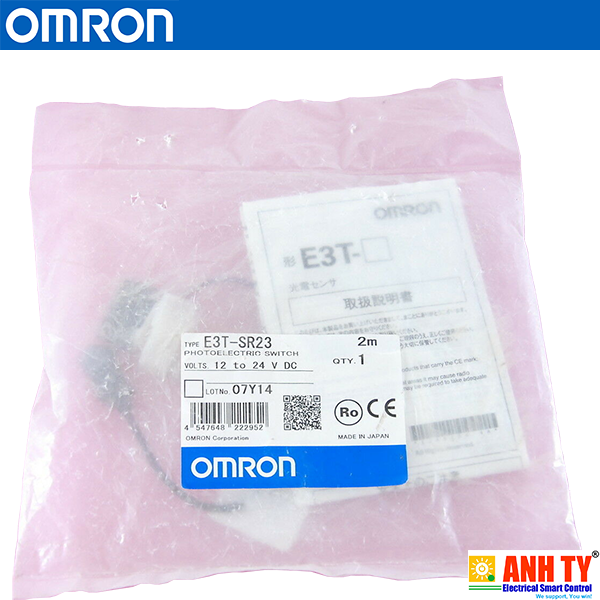 Omron E3T-SR23 2M | Retroreflective photoelectric sensor -Cảm biến quang phản xạ hồi quy 200mm DC 3-wire PNP Light-on Mặt bên Cáp nối 2m