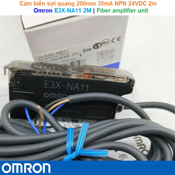 Omron E3X-NA11 2M | Fiber Amplifier -Cảm biến sợi quang 200mm 35mA NPN 24VDC 2m