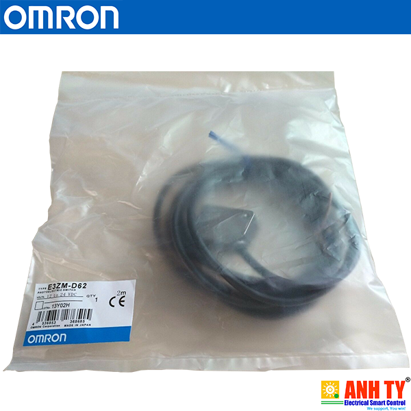 Omron E3ZM-CD62 2M | Diffuse photoelectric sensor -Cảm biến quang khuếch tán Vỏ thép Kháng dầu LED hồng ngoại 1m NPN Light-ON/Dark-ON Cáp nối 2m