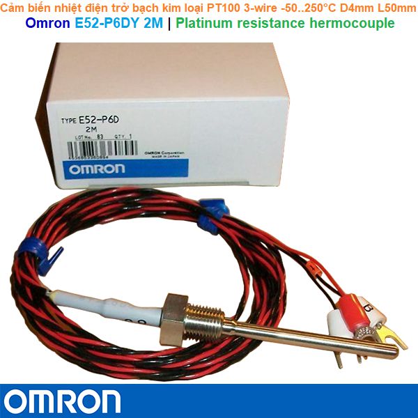 Omron E52-P6DY 2M | Platinum resistance thermometers -Cảm biến nhiệt điện trở bạch kim loại PT100 3-wire −50..250°C D=6.4mm L=35mm 2m