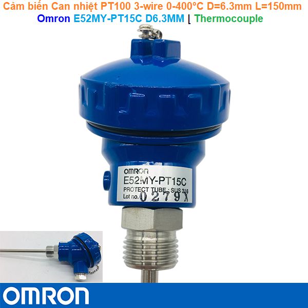 Omron E52MY-PT15C D6.3MM | Thermocouple -Cảm biến Can nhiệt PT100 3-wire 0-400°C D=6.3mm L=150mm