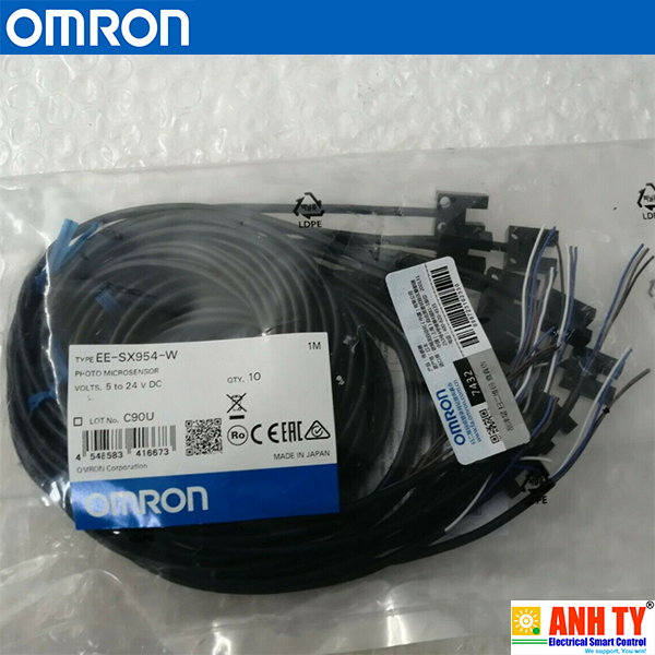 Omron EE-SX954-R 1M | Through-beam photo micro sensor -Cảm biến quang thu-phát Slot-U 5mm Dark-ON Light-ON NPN Đèn báo Cáp 1m
