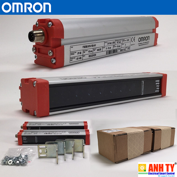 Omron F3EM2-018-150-AV | Light curtain sensor Receiver -Cảm biến rèm ánh sáng Mean-150mm Pitc-18mm Sens-15m Chan-8 24VDC 0-10V  M12 5-pin