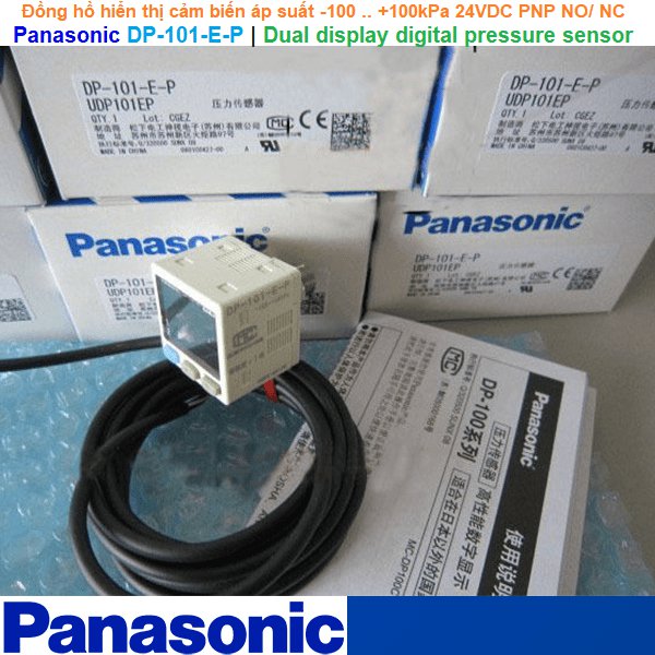 Panasonic DP-101-E-P | Dual display digital pressure sensor -Đồng hồ kỹ thuật số hiển thị cảm biến áp suất -100..+100kPa 24VDC PNP NO/ NC