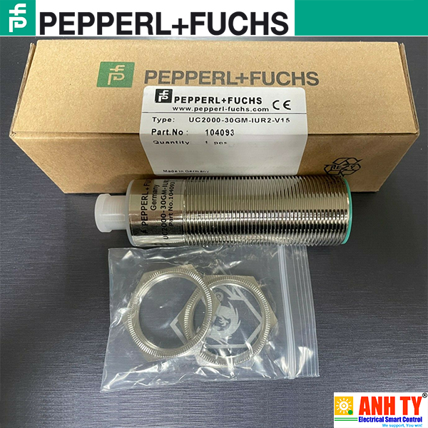 Pepperl Fuchs UC2000-30GM-IUR2-V15 | Ultrasonic sensor -Cảm biến siêu âm 80-2000mm 180kHz 10-30VDC 4-20mA 0-10V RS232 9600Bit/s M12x1 5-pin