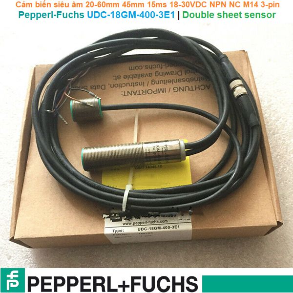 Pepperl-Fuchs UDC-18GM-400-3E1 | Double sheet sensor -Cảm biến siêu âm 20-60mm 45mm 15ms 18-30VDC NPN NC M14 3-pin