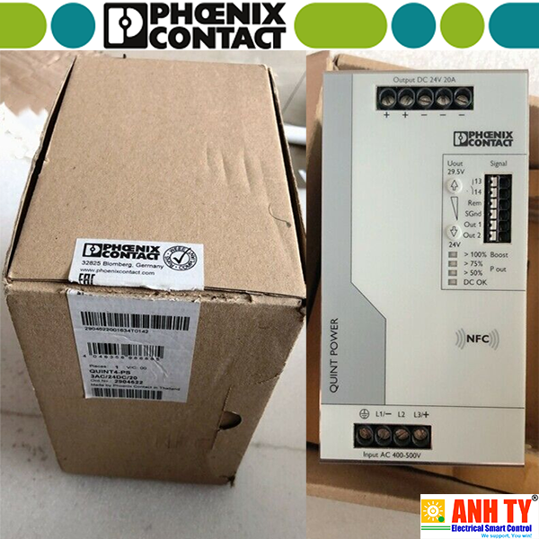 Phoenix Contact QUINT4-PS/3AC/24DC/20 - 2904622 | Power supply unit -Bộ nguồn 3P AC 24VDC 20A SFB NFC