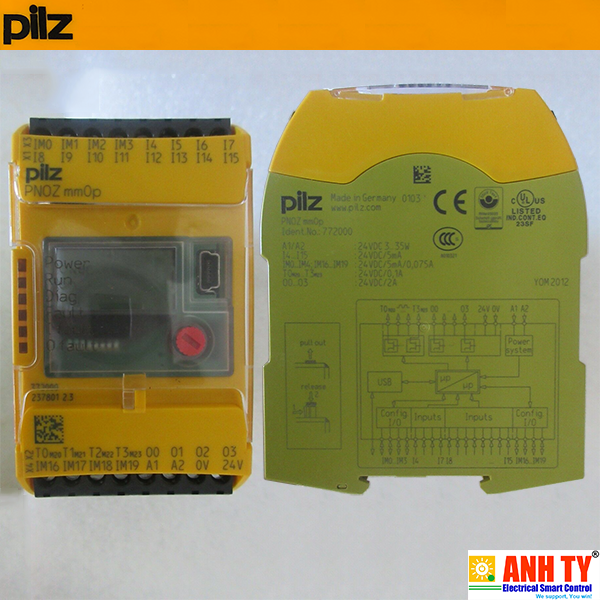 Pilz PNOZ mm0p 24VDC | 772000 | Configurable safe compact controllers PNOZmulti Mini base unit -Bộ điều khiển an toàn nhỏ gọn có thể cấu hình 20-Đầu vào kỹ thuật số 4-Đầu ra bán dẫn an toàn