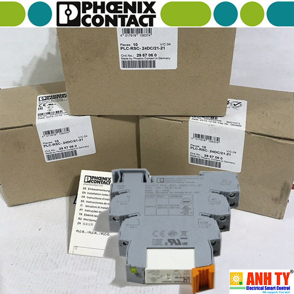 Rờ le tép Phoenix Contact PLC-RSC- 24DC/21-21 - 2967060 | 2-PDT 250V AC/DC 6A coil 24VDC